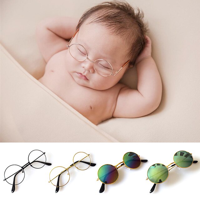 Okulary fotograficzne dla niemowląt - 4 kolory, śmieszne, słodkie, idealne do sesji zdjęciowej noworodka - Wianko - 2