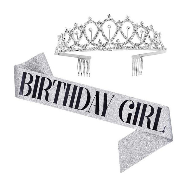 Korona kryształowa z pałąkiem - urodzinowy prezent dla dorosłej królowej w wieku 18, 30, 40, 50 lub 60 lat - dekoracja imprezowa DIY - Wianko - 7