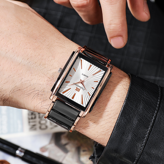 Męski zegarek kwarcowy z modnym designem, wykonany ze stali nierdzewnej, marki Top 2021 - Wianko - 12