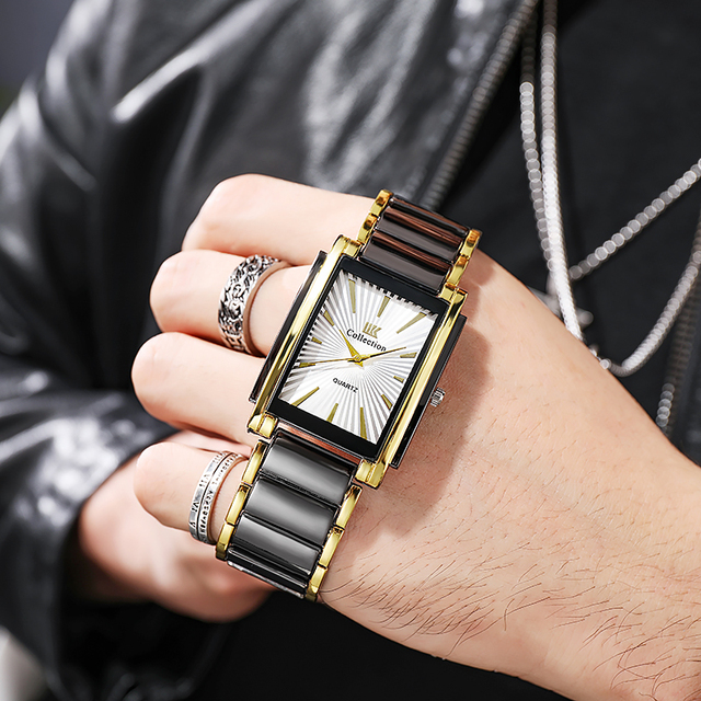 Męski zegarek kwarcowy z modnym designem, wykonany ze stali nierdzewnej, marki Top 2021 - Wianko - 13