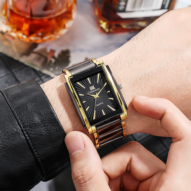 Męski zegarek kwarcowy z modnym designem, wykonany ze stali nierdzewnej, marki Top 2021 - Wianko - 11