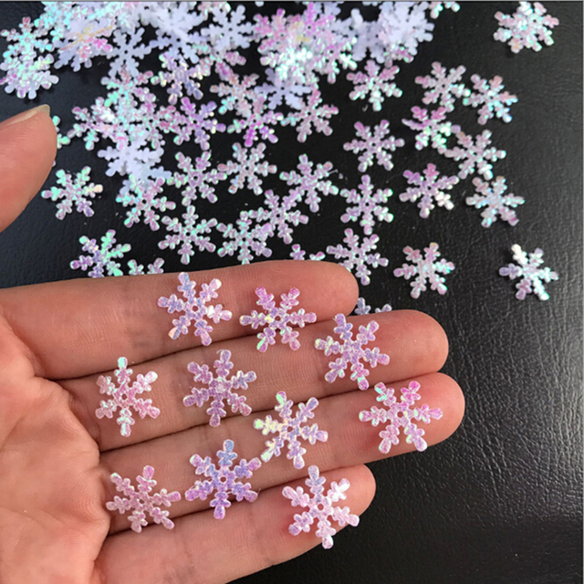 300 sztuk dekoracyjnych śnieżynkowych konfetti na Boże Narodzenie do ozdabiania choinki, Family Party, wesele - zrób to sam rzemiosło - Wianko - 1