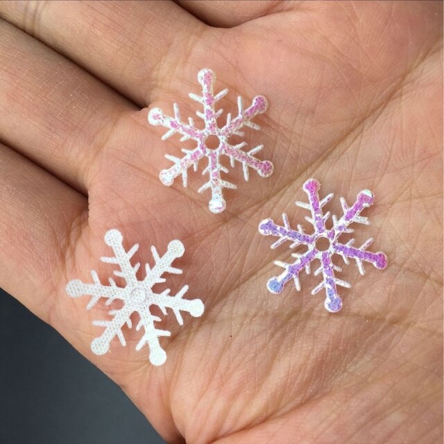 300 sztuk dekoracyjnych śnieżynkowych konfetti na Boże Narodzenie do ozdabiania choinki, Family Party, wesele - zrób to sam rzemiosło - Wianko - 2