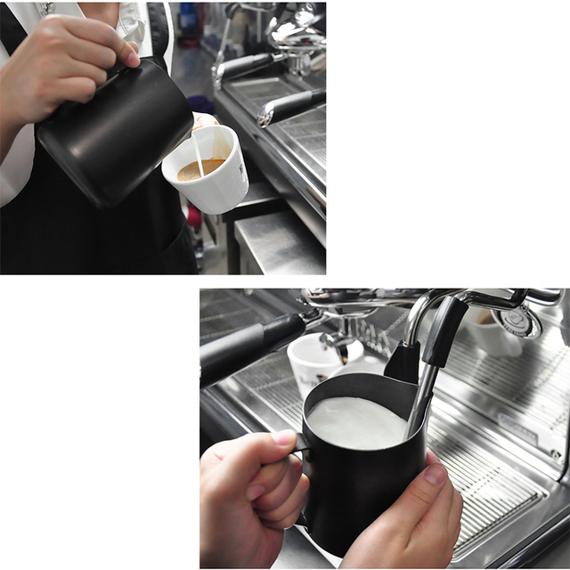 Dzbanek stalowy Barista do kawy z nieprzywierającym dnem i eleganckim dziobem dla spieniania mleka - Wianko - 7