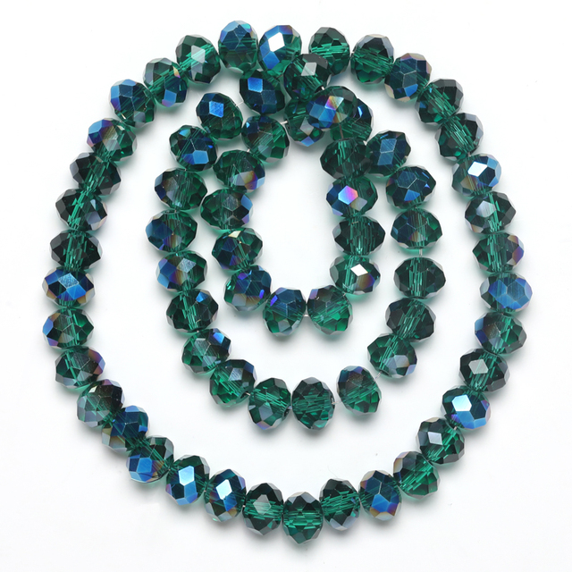 Koraliki szklane fasetowane kryształowe niebieskiego odcienia do tworzenia biżuterii DIY - Wianko - 3