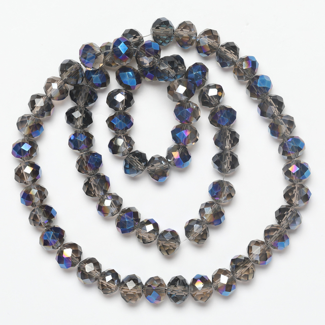 Koraliki szklane fasetowane kryształowe niebieskiego odcienia do tworzenia biżuterii DIY - Wianko - 5