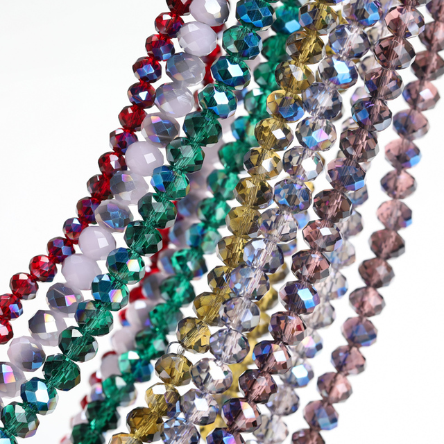 Koraliki szklane fasetowane kryształowe niebieskiego odcienia do tworzenia biżuterii DIY - Wianko - 11