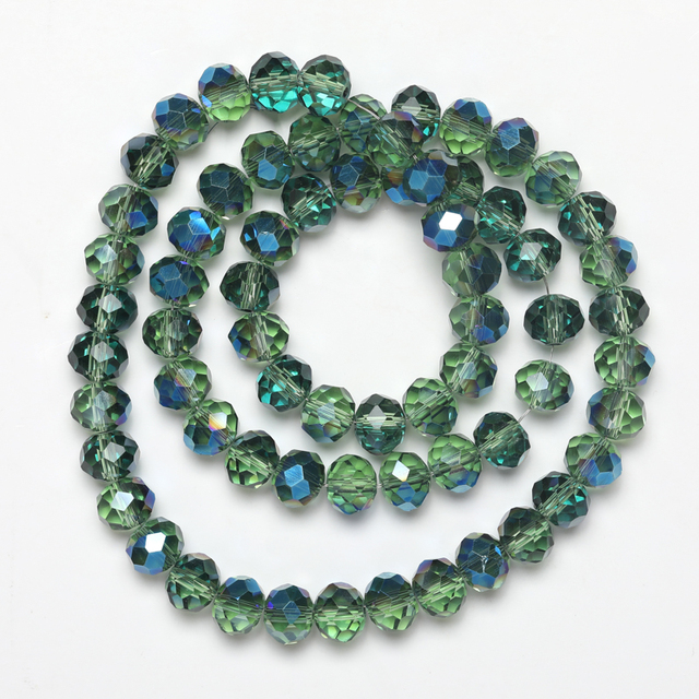 Koraliki szklane fasetowane kryształowe niebieskiego odcienia do tworzenia biżuterii DIY - Wianko - 1