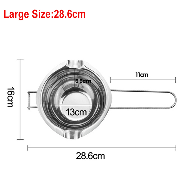 Garnki do fondue: Wielofunkcyjny tygiel ze stali nierdzewnej do topienia czekolady, serów, robienia mydła, z łyżką kuchenną, pojemność 600ml/400ml - Wianko - 4