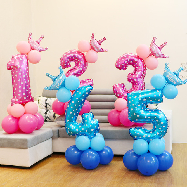 16-calowe różowo-niebieskie foliowe cyfrowe balony z rysunkiem cyfrowym do dekoracji na ślub, dziecięcy prysznic, urodziny - Wianko - 2