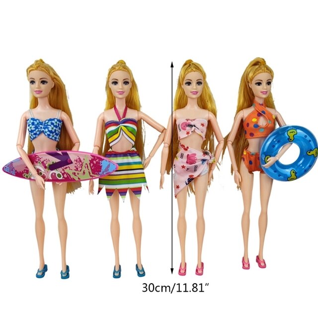 Strój kąpielowy dla lalki Barbie - oddzielny lub jednoczęściowy, dla lalki o rozmiarze 30cm/11.8in, idealny do zabawy w przedszkolu i dekoracji lalkowego domku - Wianko - 6
