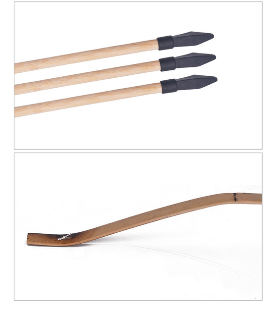 Drewniany łuk dla początkujących z 3 strzałkami i kołczanem - 100cm - Wianko - 10