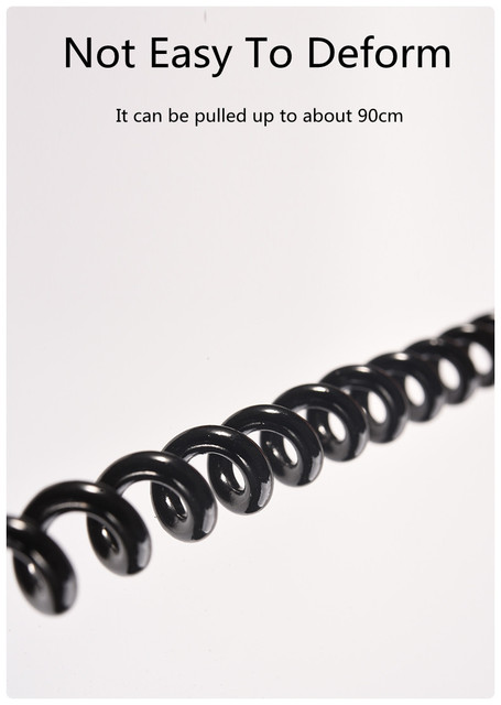 Breloczek plastikowy, sprężynowy spiralny, długość 23-90 cm, antypoślizgowy, breloczek na telefon - Wianko - 5