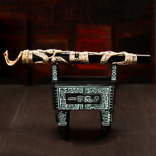 Jinhao Pióro kulkowe ze stali nierdzewnej - cienki punkt, pełny metal, zestaw biurowy do podpisywania z etui - Wianko - 2