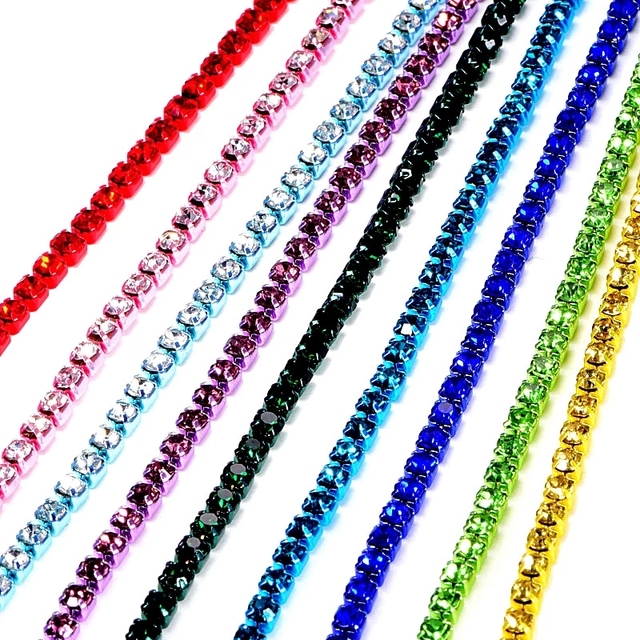 Łańcuszek strass z kryształami górskimi do przyszywania lub klejenia - Nowy kolor - Wianko - 3