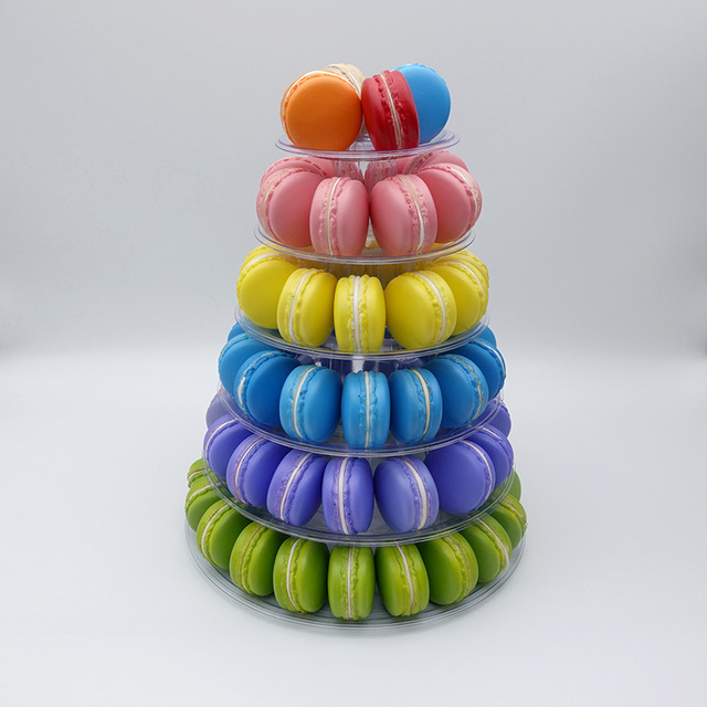 Stojak wystawowy na ciasta Macaron - 6 warstw PVC - dekoracja tortów - Wianko - 4