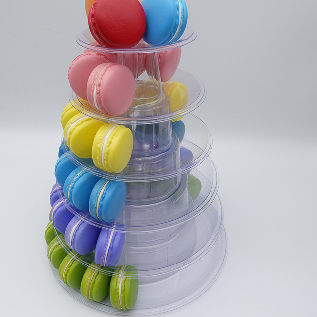 Stojak wystawowy na ciasta Macaron - 6 warstw PVC - dekoracja tortów - Wianko - 3