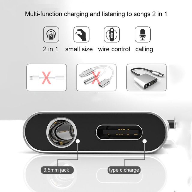USB typ C męski do 3.5mm Jack Adapter słuchawkowy dla Xiaomi Mi 6 Huawei P20 Mate 20 Pro - Wianko - 2
