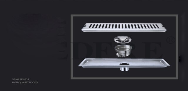 Drenaż liniowy prysznicowy LEDFRE 10-100CM stal nierdzewna podłoga kwadratowy syfon prysznicowy długa pokrywa do łazienki - Wianko - 10