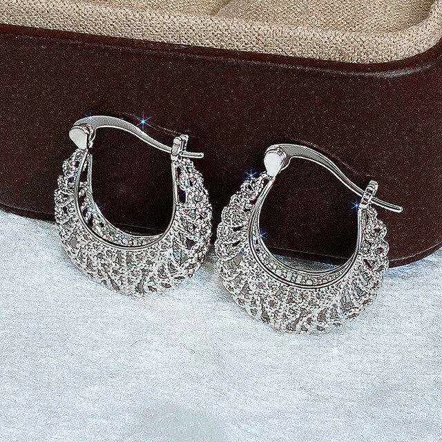 Wisiorek z wcięciem w prostym stylu Retro - tkany wzór, srebrne kolczyki damskie, metalowa biżuteria kolczyki - Wianko - 1