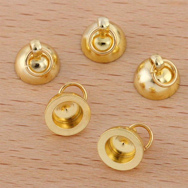 20 sztuk Metalowe mosiężne dzwonki do biżuterii DIY o średnicy 8mm - elementy do tworzenia biżuterii, zawieszki, bransoletki (0562) - Wianko - 3