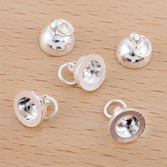 20 sztuk Metalowe mosiężne dzwonki do biżuterii DIY o średnicy 8mm - elementy do tworzenia biżuterii, zawieszki, bransoletki (0562) - Wianko - 2