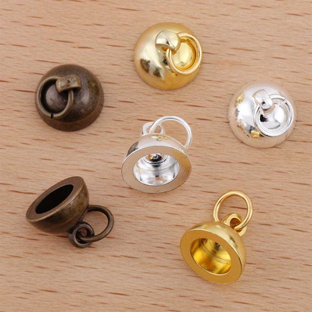20 sztuk Metalowe mosiężne dzwonki do biżuterii DIY o średnicy 8mm - elementy do tworzenia biżuterii, zawieszki, bransoletki (0562) - Wianko - 4