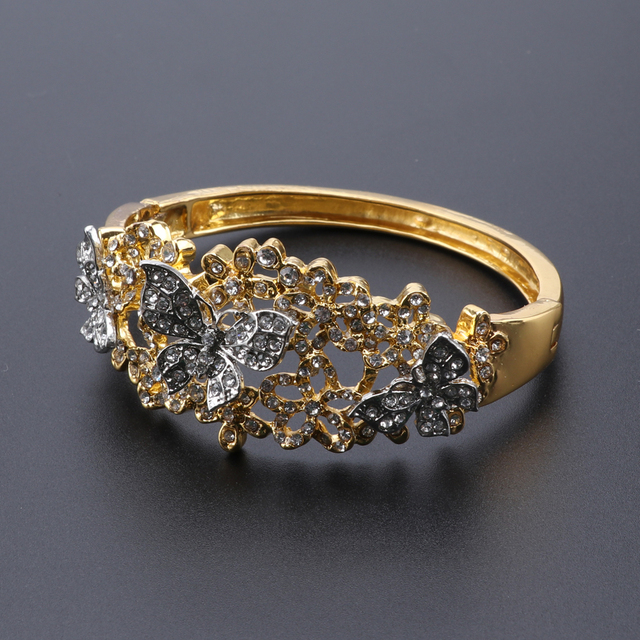 Zestaw biżuterii ślubnej: Dubaj, złoty kolor, moda, indyjski styl, naszyjnik, bransoletka, kolczyki, pierścionek, dla kobiet, afrykańska biżuteria - Wianko - 5