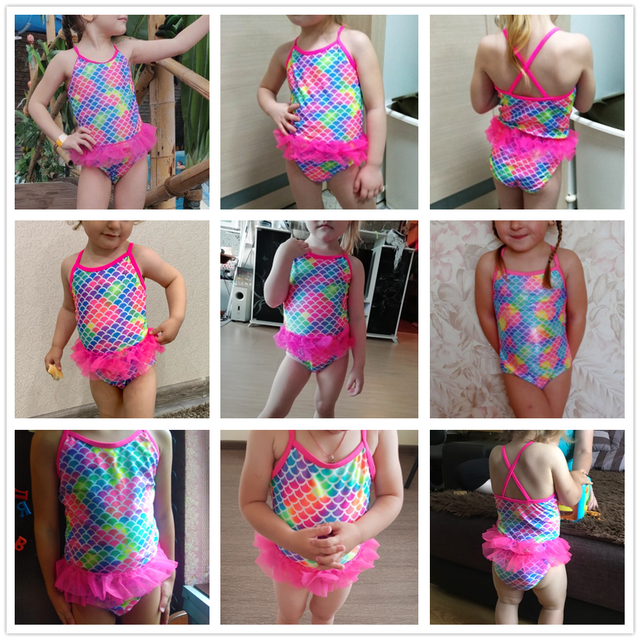 Jednoczęściowy strój kąpielowy dla dziewczynek 3-8 lat w stylu koronkowej sukienki - Wianko - 2