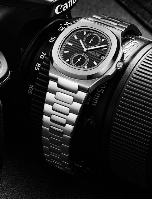 Męski zegarek cyfrowy DIDUN marki Top biznesowy wojskowy kwarcowy chronograf ze stalowym paskiem - Wianko - 3