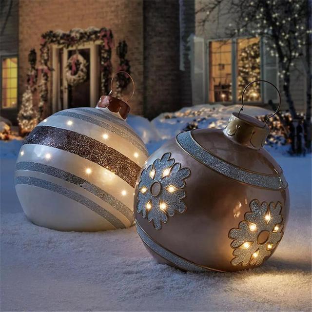 Dekoracyjna piłka bożonarodzeniowa 60cm nadmuchiwana PVC, idealna do zabawy na świeżym powietrzu - Wianko - 11