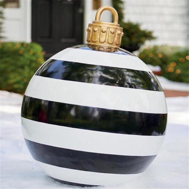 Dekoracyjna piłka bożonarodzeniowa 60cm nadmuchiwana PVC, idealna do zabawy na świeżym powietrzu - Wianko - 8