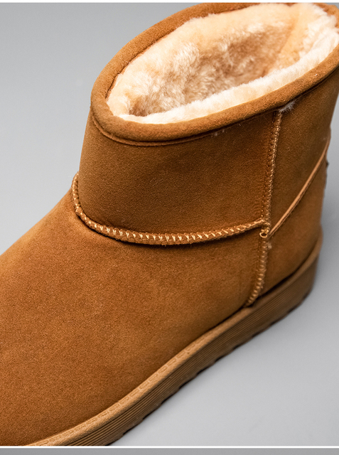 Zamszowe antypoślizgowe damskie buty zimowe, duże rozmiary, ciepłe, okrągły nosek, do kostki - Wianko - 10