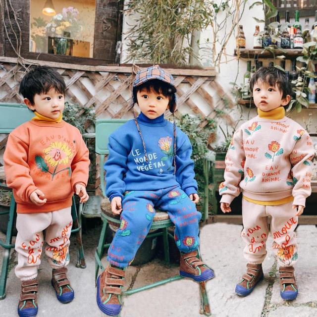 Zestaw ubrań zimowych dla dzieci: bluza polarowa i spodnie - dla chłopców i dziewcząt, maluch, projektant kostiumów - Wianko - 3