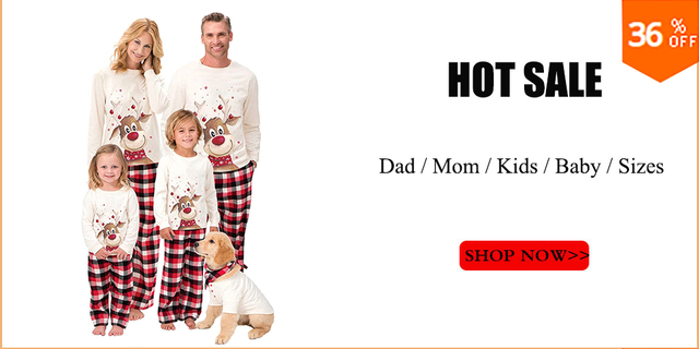 Rodzinne pasujące stroje na Boże Narodzenie: Koszulka z nadrukiem jelenia i pasiaste spodnie - 2 sztuki dla dorosłych (mężczyzna i kobieta) oraz dziecka - Wianko - 3