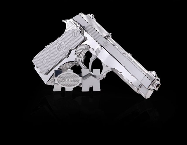 NANYUAN 3D Puzzle - BERETTA 92 pistolet, model wojskowy, metalowy zestaw montażowy, DIY, laserowe wycinanie, zabawka dla dorosłych - Wianko - 6