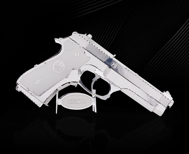 NANYUAN 3D Puzzle - BERETTA 92 pistolet, model wojskowy, metalowy zestaw montażowy, DIY, laserowe wycinanie, zabawka dla dorosłych - Wianko - 3