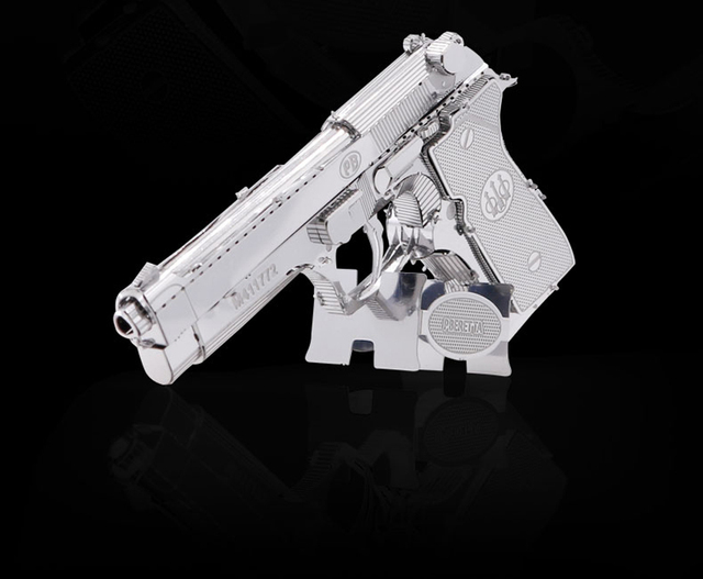 NANYUAN 3D Puzzle - BERETTA 92 pistolet, model wojskowy, metalowy zestaw montażowy, DIY, laserowe wycinanie, zabawka dla dorosłych - Wianko - 5