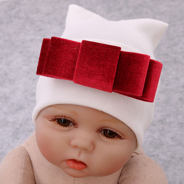Nowonarodzeni dziewczynki - aksamitna kokarda - szpitalne kapelusze - nowa kolekcja 2020 - Wianko - 2