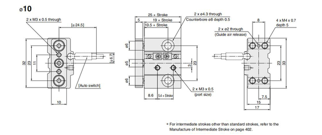 Siłownik pneumatyczny MGJ typ smc Mini 3 pręt Cylinder (MGJ6 * 5, MGJ6 * 10, MGJ6 * 15, MGJ10 * 5, MGJ10 * 10, MGJ10 * 15, MGJ10 * 20) - Wianko - 7