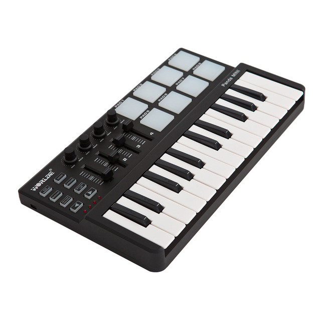Klawiatura MIDI 25 klawiszy i pad perkusyjny Worlde Panda Mini - wysoka jakość, przenośna - Wianko - 4
