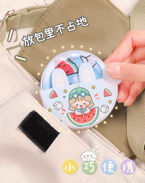 Japoński składany wachlarz z motywem Cartoon, mini, termokurczliwa tkanina, do dekoracji domu, narzędzie chłodzenia - Wianko - 4