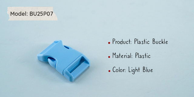 Jasnoniebieskie plastikowe zapięcie na obrożę, plecak, pasek lub torbę - 25mm, wysoka jakość (BU25P07) - Wianko - 2