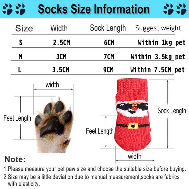 Zestaw 4 sztuk zimowych skarpetek dla psów ze wzorem szczeniaczka - ciepłe, miękkie i antypoślizgowe - Wianko - 1