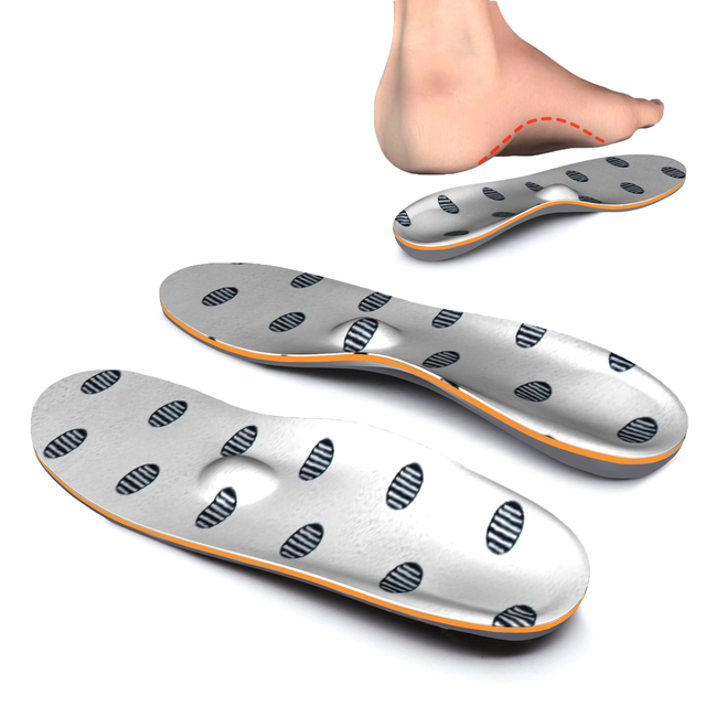 Oryginalne szare wkładki orthotic memory gąbka iFitna do butów wspierające łuki stóp dla mężczyzn i kobiet z płaskostopiem - Wianko - 4