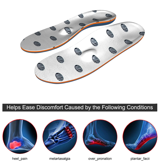 Oryginalne szare wkładki orthotic memory gąbka iFitna do butów wspierające łuki stóp dla mężczyzn i kobiet z płaskostopiem - Wianko - 3