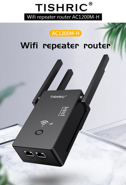 TISHRIC Router Wi-Fi 1200M dwuzakresowy 5GHz - bezprzewodowy wzmacniacz sygnału - Wianko - 1