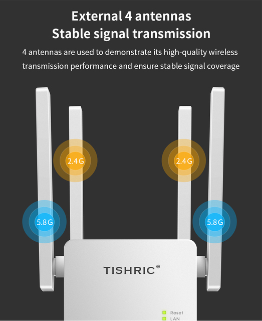 TISHRIC Router Wi-Fi 1200M dwuzakresowy 5GHz - bezprzewodowy wzmacniacz sygnału - Wianko - 7