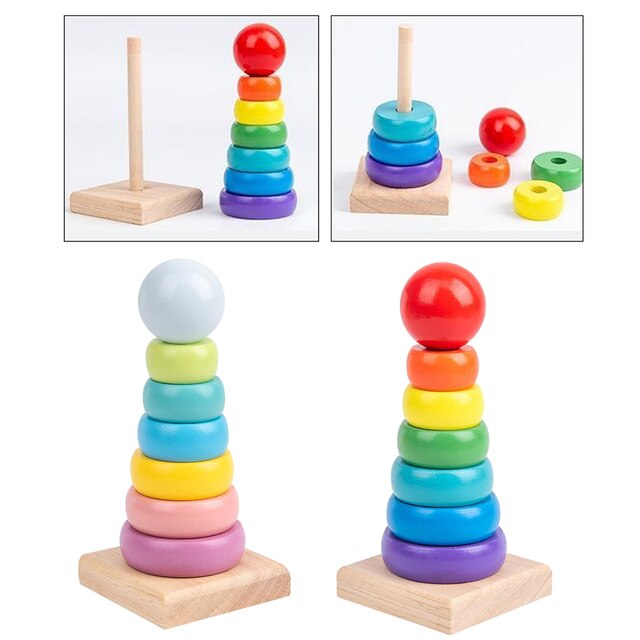 Drewniany sorter zabawek i kształtów dla małych dzieci - zabawki do budowania - Wianko - 4