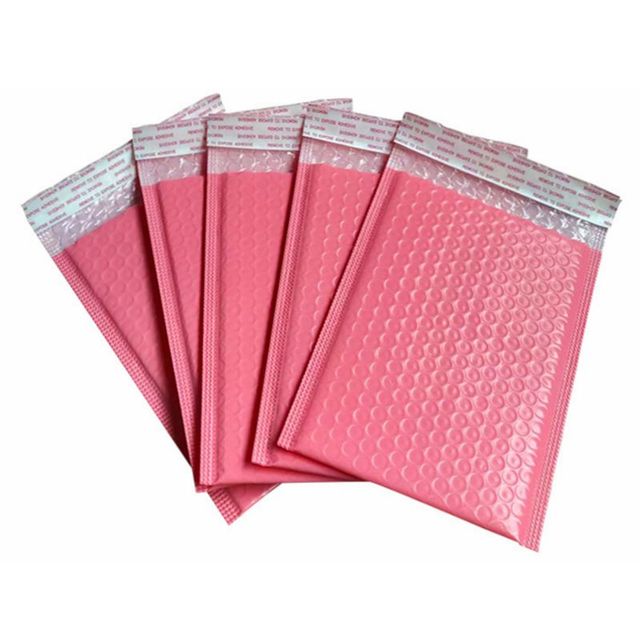 Koperty torby Pink Bubble Mailer 100 sztuk/partia wyściełane perlmozaiką samoklejące prezent obecna dla książek i czasopism - Wianko - 4